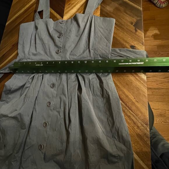 Theory Kantarai Dress Button Down Belted Sleeveless Gray‎ Size 10 Pockets NEW - Picture 8 of 9